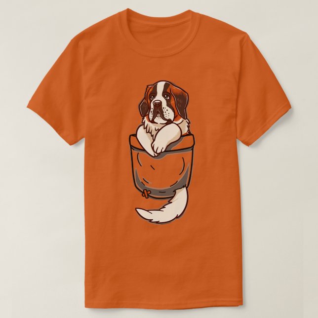 Pocket St Bernard Puppy T Shirt (Design framsida)