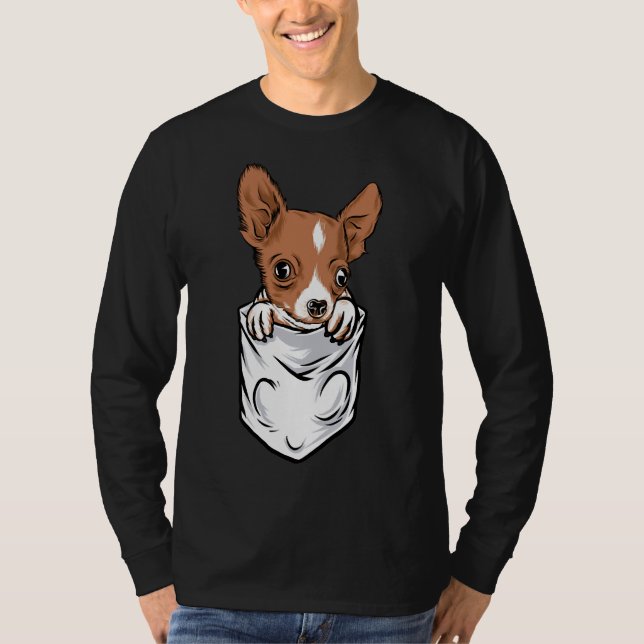 Pocket Stil Adsible Chihuahua Puppy and Cute T Shirt (Framsida)