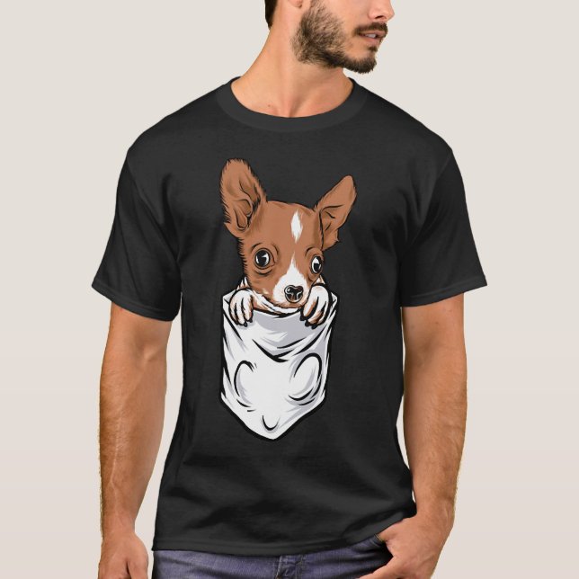 Pocket Stil Adsible Chihuahua Puppy and Cute T Shirt (Framsida)