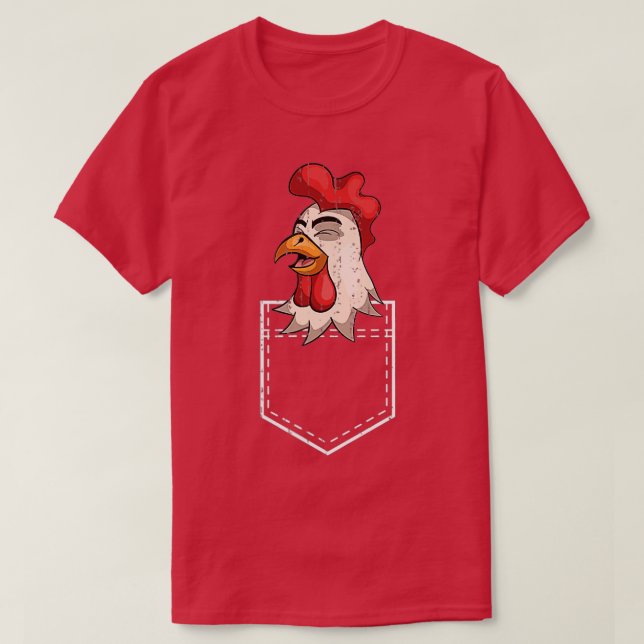 Pocket Tupp Farm Animal Bird Älskare Farmer Chick T Shirt (Design framsida)