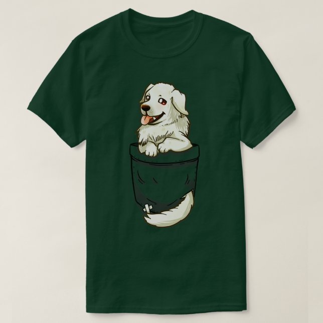 Pocket Underbar Pyrenees Hund T Shirt (Design framsida)