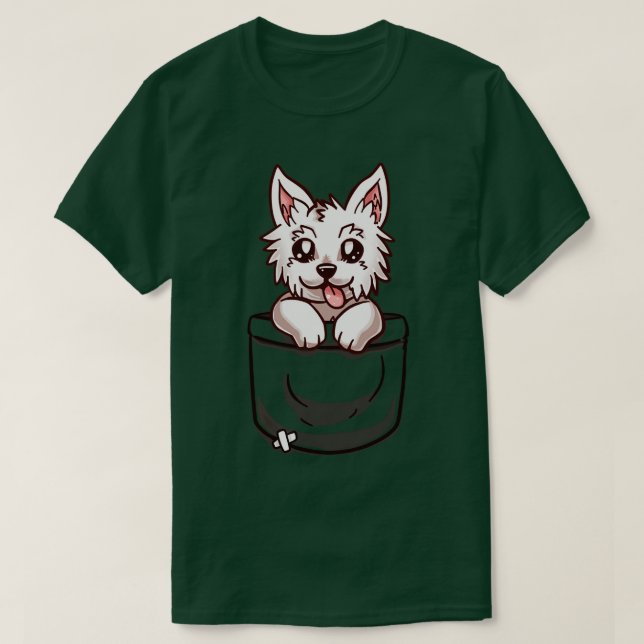 Pocket Väster Highland Terrier T Shirt (Design framsida)