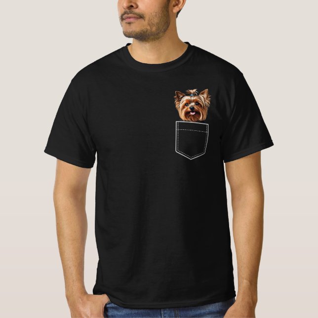 Pocket Yorkie T Shirt (Framsida)