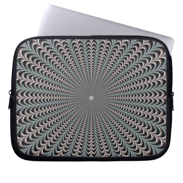 Pocketar i blå och Lila Laptop sleeve (Framsidan)