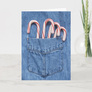 Pocketful av candy canekortet helgkort