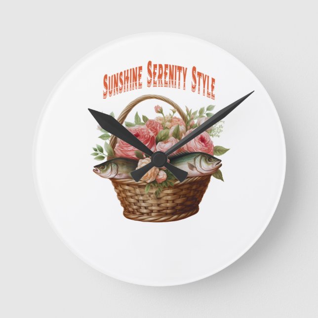 🌸 Pocketful of Summer Bliss 🐠 Rund Klocka (Framsida)