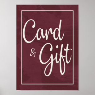 Pocketkort för Burgundy och Guld Glitter Poster