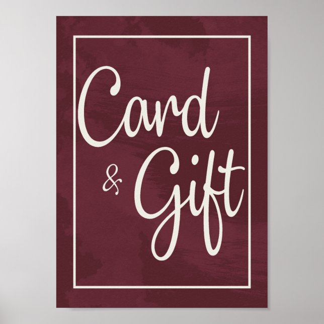 Pocketkort för Burgundy och Guld Glitter Poster (Framsidan)