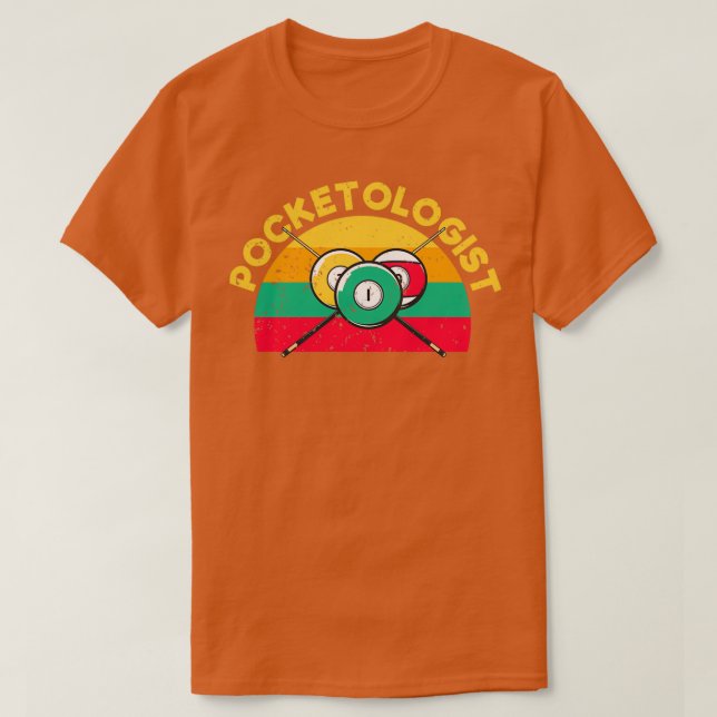 Pocketolog Funny Bassäng Billiards Player T Shirt (Design framsida)