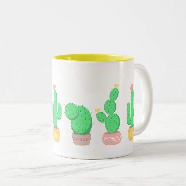 Pockkacti - Cactus Plants Två-Tonad Mugg (Framsida höger)