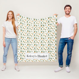 Pockkaktus på White Fleece Blanket