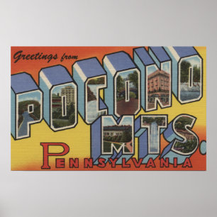 Pocono berg - stora brevplatser poster