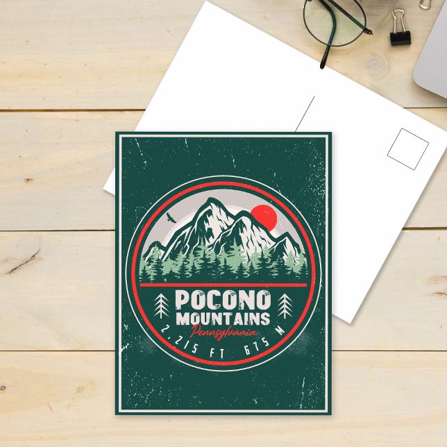 Pocono Mountains PA Retro-solnedgångs souvenirer Vykort (Skapare uppladdad)