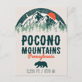 Pocono Mountains PA Retro Sunset Souvenirs Vykort