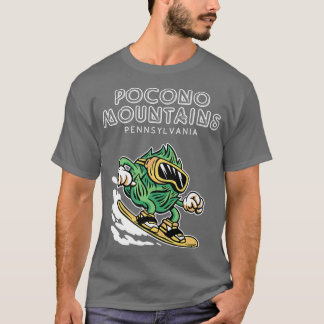 Pocono Mountains Pennsylvania Funny Snowboarding T Shirt