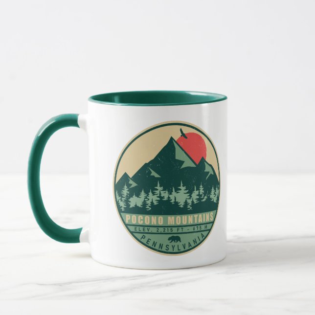 Pocono Mountains Pennsylvania Hiking Sunset Mugg (Vänster)
