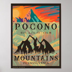 Pocono Mountains Pennsylvania - Retro Souvenirs Poster