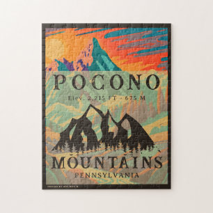 Pocono Mountains Pennsylvania - Retro Souvenirs Pussel