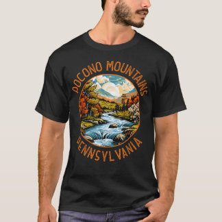 Pocono Mountains Pennsylvania Solnedgång Retro T Shirt
