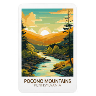 Pocono Mountains Pennsylvania Travel Art Vintage Magnet