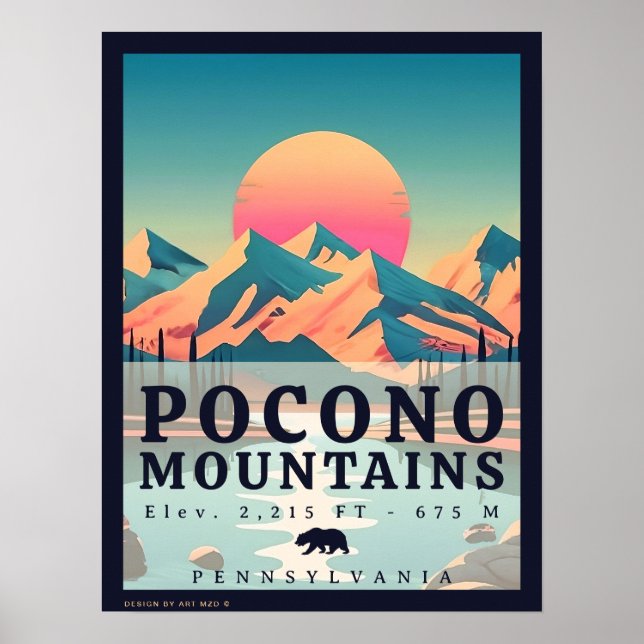 Pocono Mountains Pennsylvania Vintage Souvenirs Poster (Framsidan)