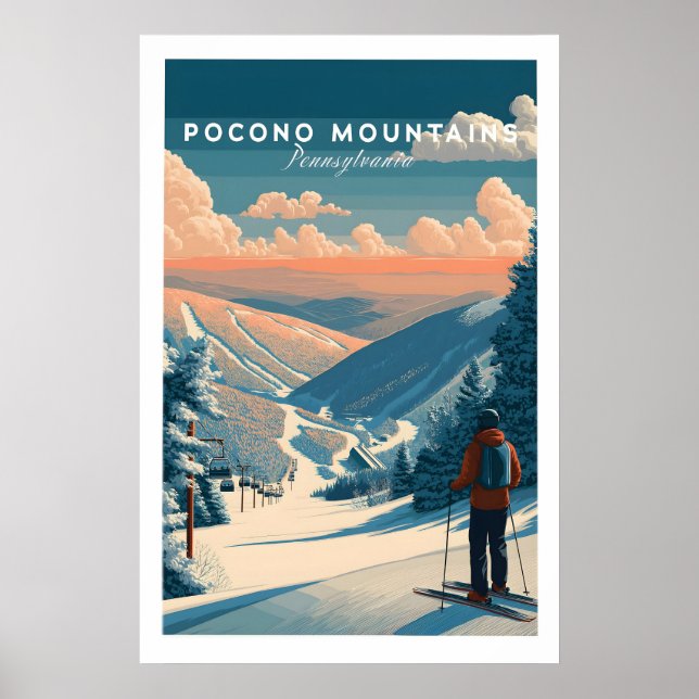 Pocono Mountains skid vallkonsttryck 1 Poster (Framsidan)