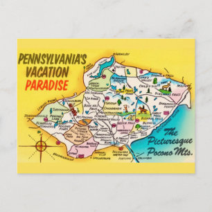 Pocono Mtns Vintage Kartpostkort Vykort