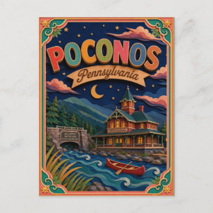 Pocono Pennsylvania Papperskonst Vykort