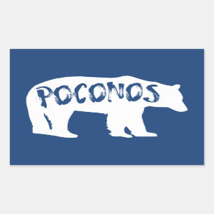 Poconos Bear Rektangulärt Klistermärke