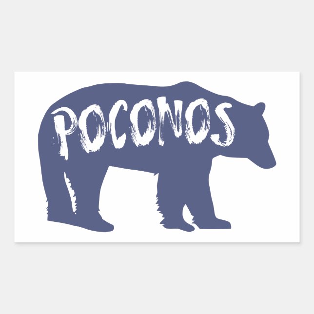 Poconos Bear Rektangulärt Klistermärke (Framsida)