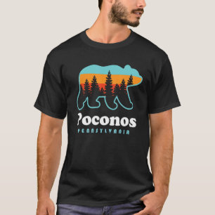 Poconos Pennsylvania Bear Sunset Vacation T Shirt