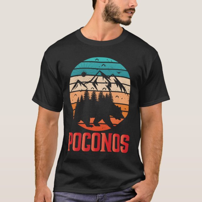 Poconos Pennsylvania Berg Hiking Campingresa g T Shirt (Framsida)