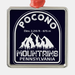 Poconos Pennsylvania PA Mountain Gift Retro Julgransprydnad Metall