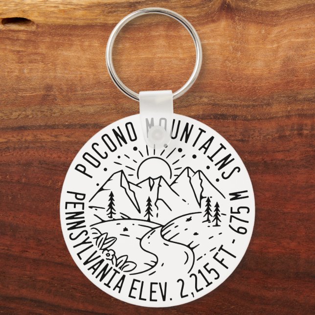 Poconos Pennsylvania PA Mountain Gift Retro Nyckelring (Framsida)