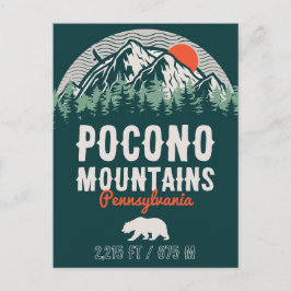 Poconos Pennsylvania PA Mountain Gift Retro Vykort