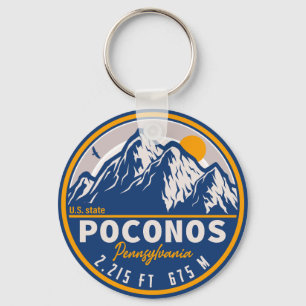 Poconos Pennsylvania PA Mountain Retro Gift Nyckelring