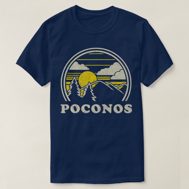 Poconos Pennsylvania PA Vintage Hiking Mountains T Shirt (Design framsida)