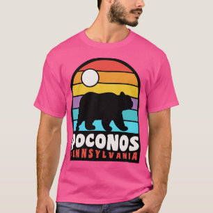 Poconos Pennsylvania Pocono Mountains Bear Badge T Shirt