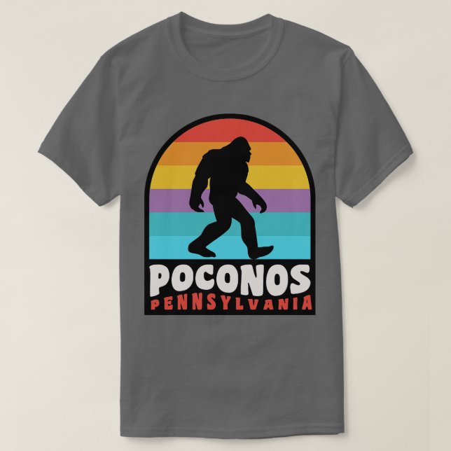 Poconos Pennsylvania Retro Sunset T Shirt (Design framsida)