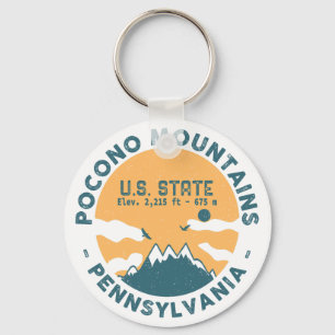 Poconos Pennsylvania - Retro-Vintagen Souvenir Nyckelring