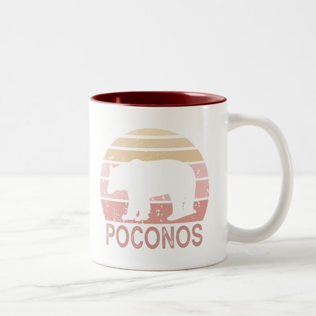 Poconos Retro Bear Två-Tonad Mugg (Höger)