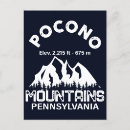 Poconos Retro Pennsylvania Berg Vykort