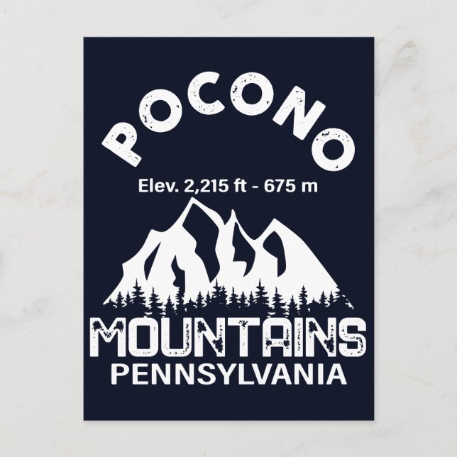 Poconos Retro Pennsylvania Berg Vykort (Framsida)