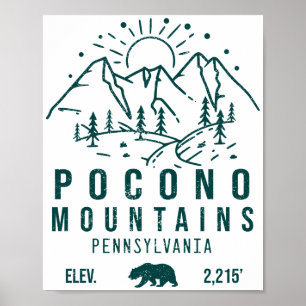 Poconos Retro Pennsylvania Mountains 60-talet Poster