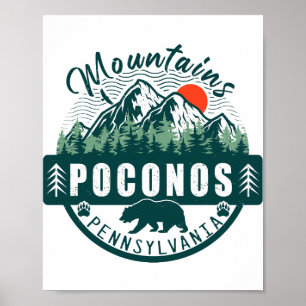 Poconos Retro Pennsylvania Mountains 60-talet Poster