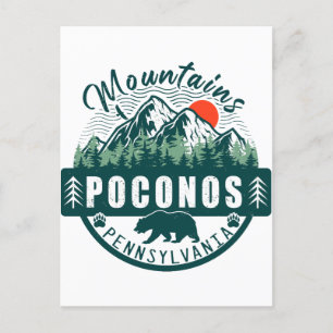 Poconos Retro Pennsylvania Mountains 60-talet Vykort