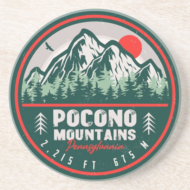 Poconos Retro Pennsylvanibergen Underlägg (Framsidan)