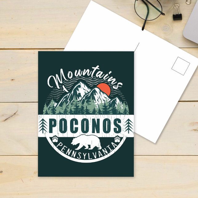 Poconos Retro Pennsylvanibergen Vykort (Skapare uppladdad)