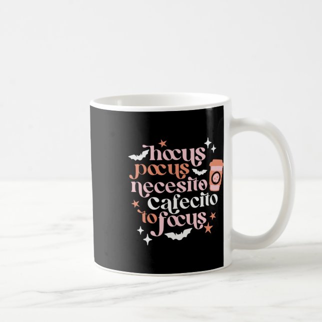 Pocus neecesito cafecito to Focus Halloween-kaffe Kaffemugg (Höger)