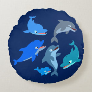 Pod för Dolphin-Tecknad Rund Kudde